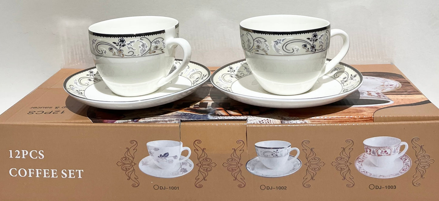 12PCS CUP AND SAUCER BAIL AND FLOWER