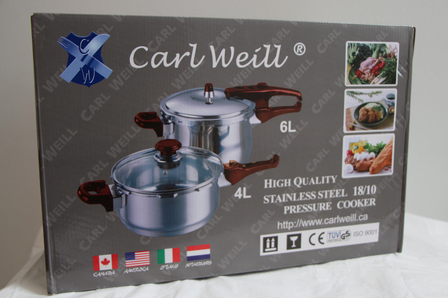 Carl Weill 6L + 4L Stainless Steel Pressure Cooker Pot Set