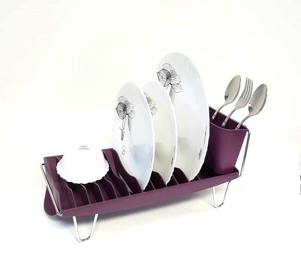 Space-Saver Dish Drying Rack with Utensils Holder