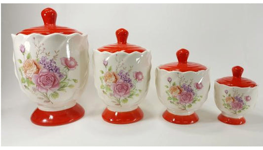 4 PC CANISTER SET - RED