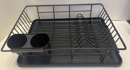 Dish Drainer Black Quoting With Tray